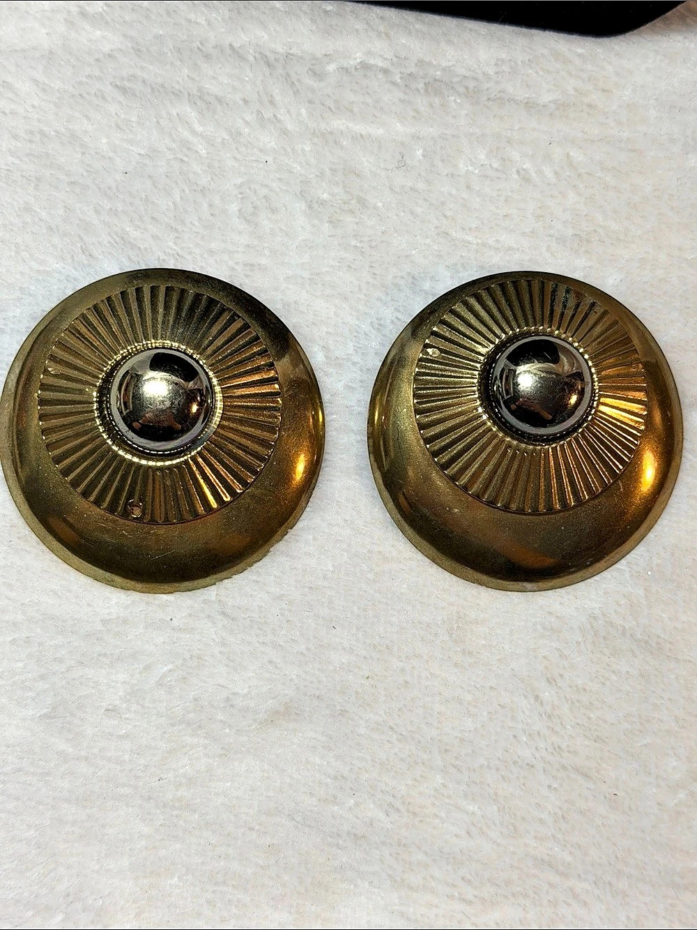 Vintage 1980’s Gold-Tone Geometric Pair Pierced Earrings